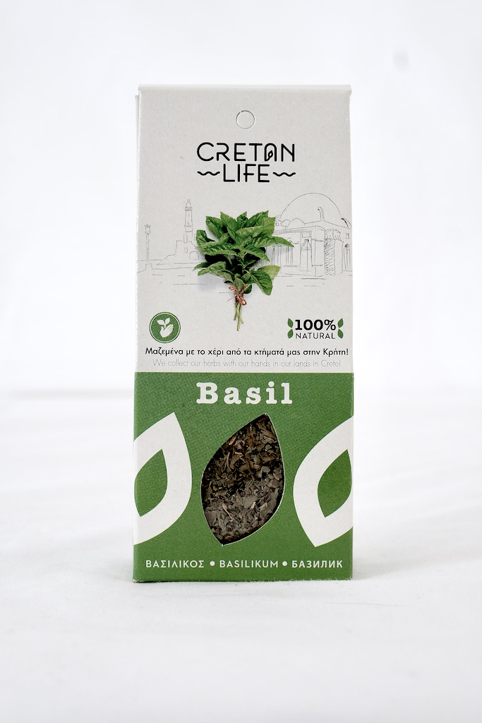 Basilikum fra Hellas 40 g - Creatan Life - Forside - Olivelia