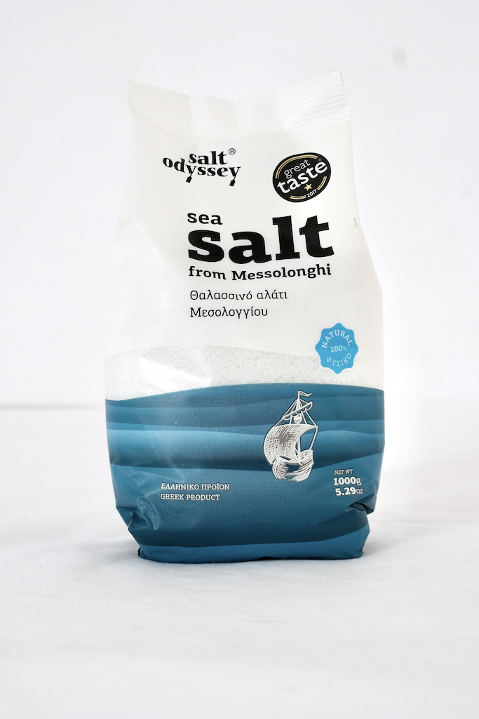 Havsalt fra hellas 1 kg - Salt Odyssey - forside - Olivelia