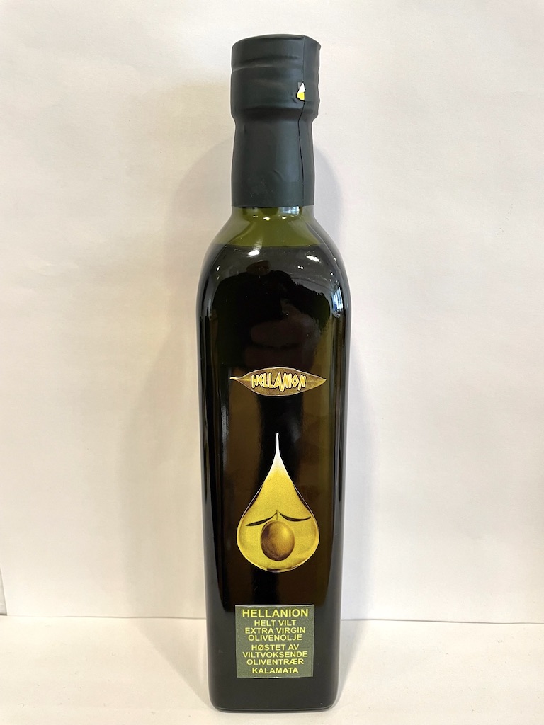 Hellanion oliven virgin oliven olje 500ml - Forside