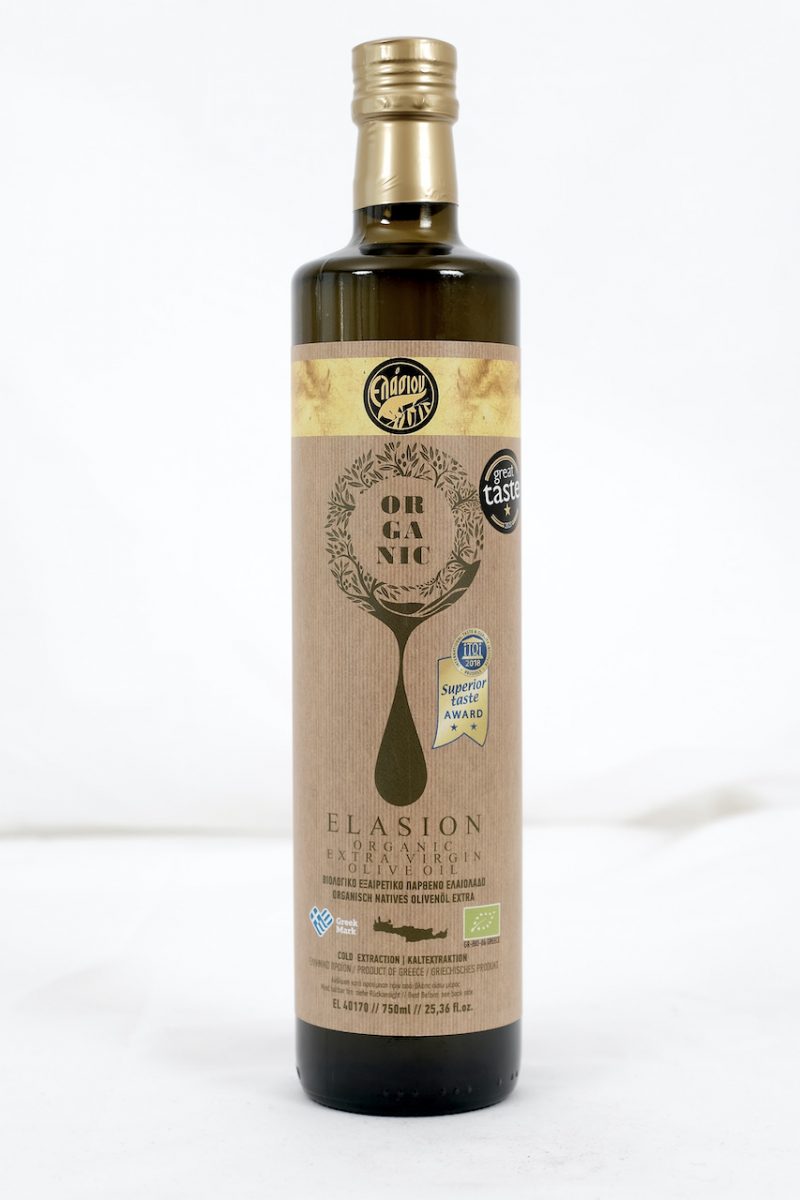 Olivelia - Elasion- Biologisk og Extra virgin olivenolje kaldpresset - 750 ml - Forside