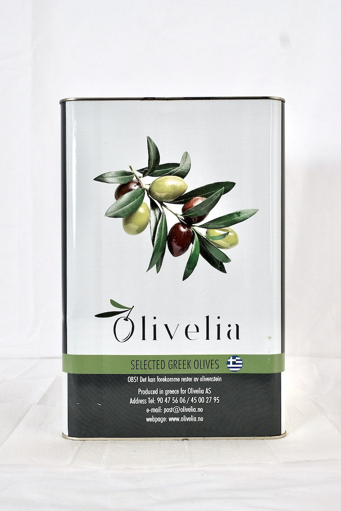 Greske kalamata oliven i metallboks - 10, 12 og 13 kg - OliveliaJPG