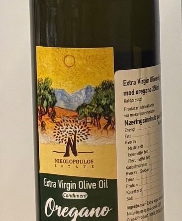 Extra Virgin Olivenolje med Oregano (12x250ml)